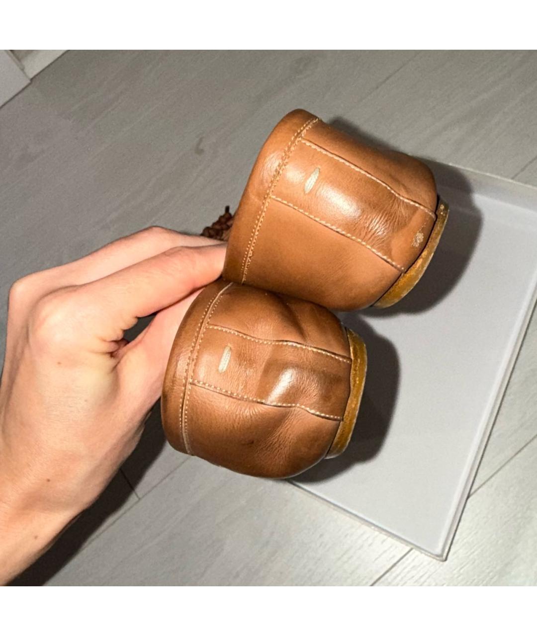 MAISON MARGIELA Коричневые кожаные балетки, фото 4