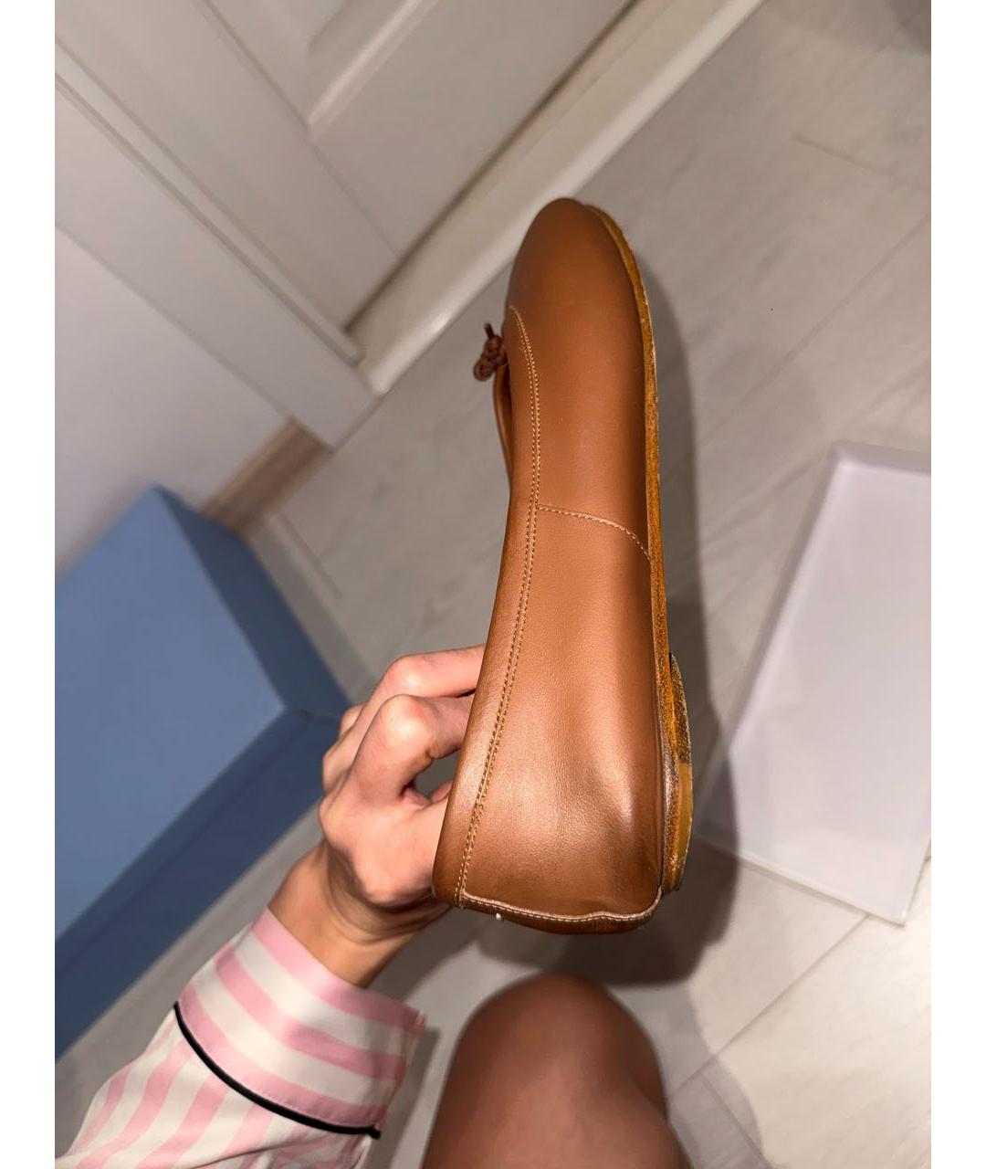 MAISON MARGIELA Коричневые кожаные балетки, фото 6