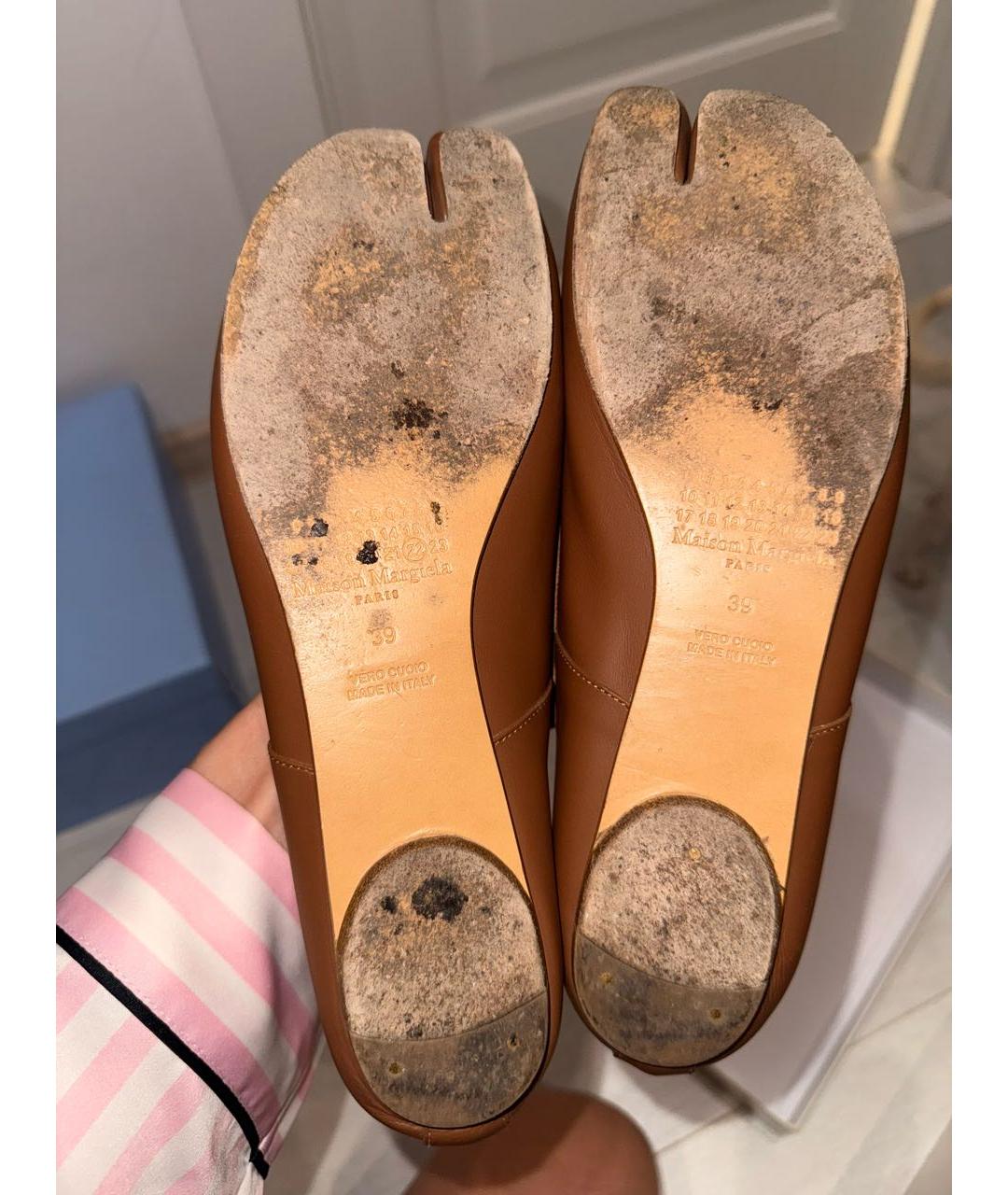MAISON MARGIELA Коричневые кожаные балетки, фото 5