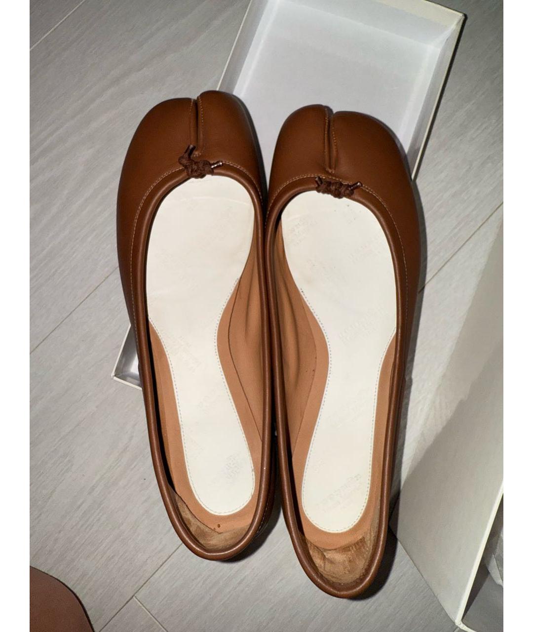 MAISON MARGIELA Коричневые кожаные балетки, фото 3