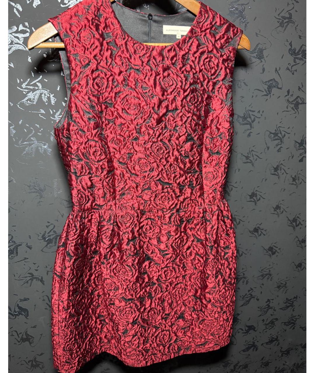 ALEXANDER TEREKHOV Бордовое полиэстеровое вечернее платье, фото 7