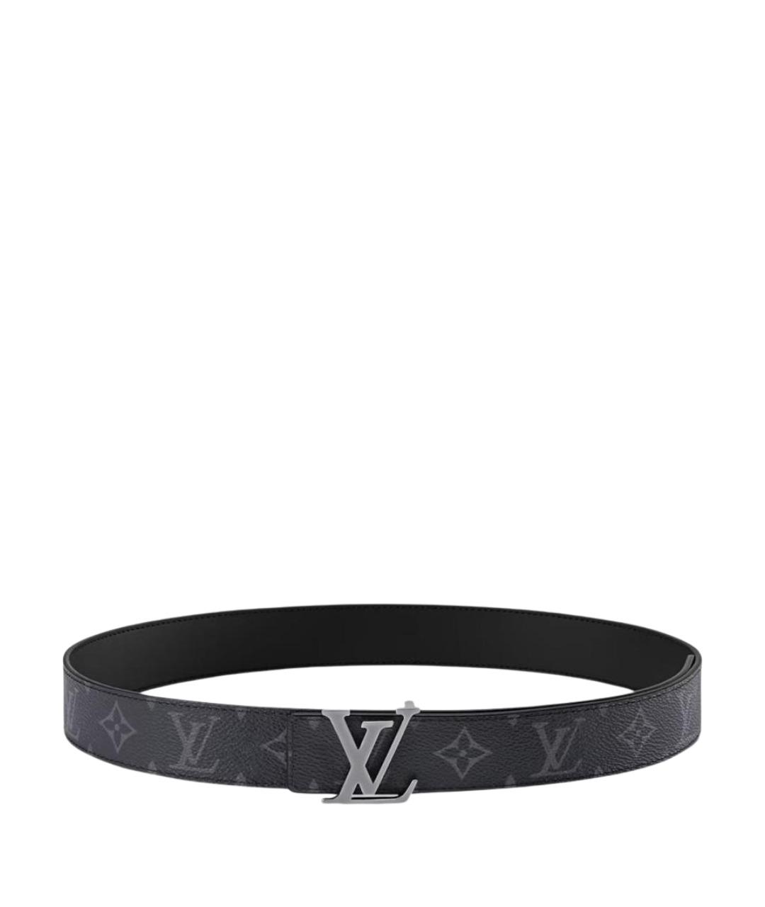 LOUIS VUITTON Антрацитовый кожаный ремень, фото 1