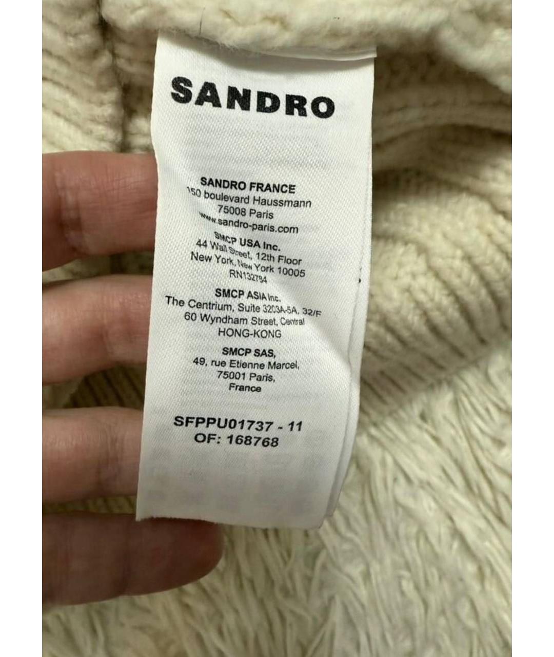 SANDRO Бежевый шерстяной джемпер / свитер, фото 5