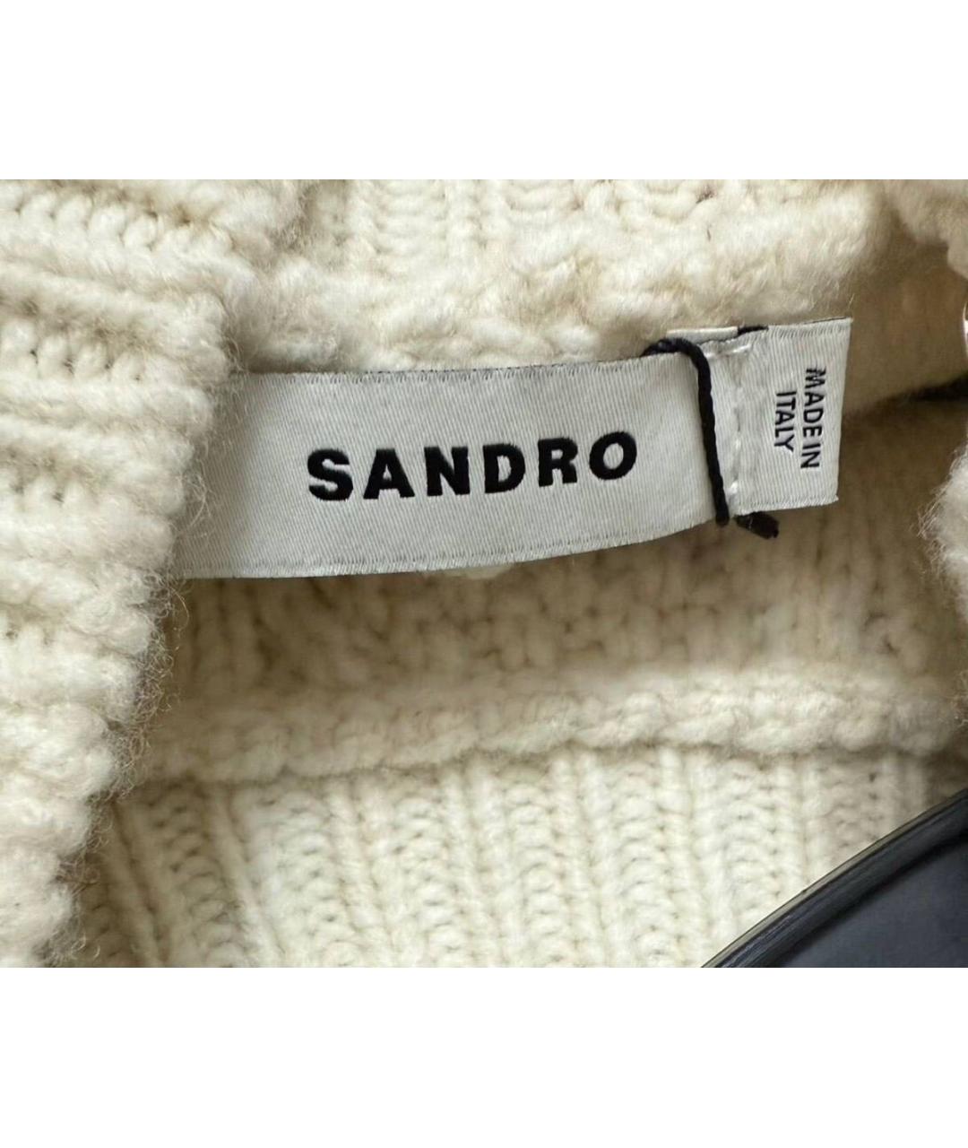 SANDRO Бежевый шерстяной джемпер / свитер, фото 2