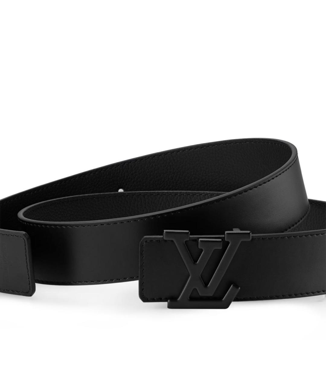 LOUIS VUITTON Черный кожаный ремень, фото 2