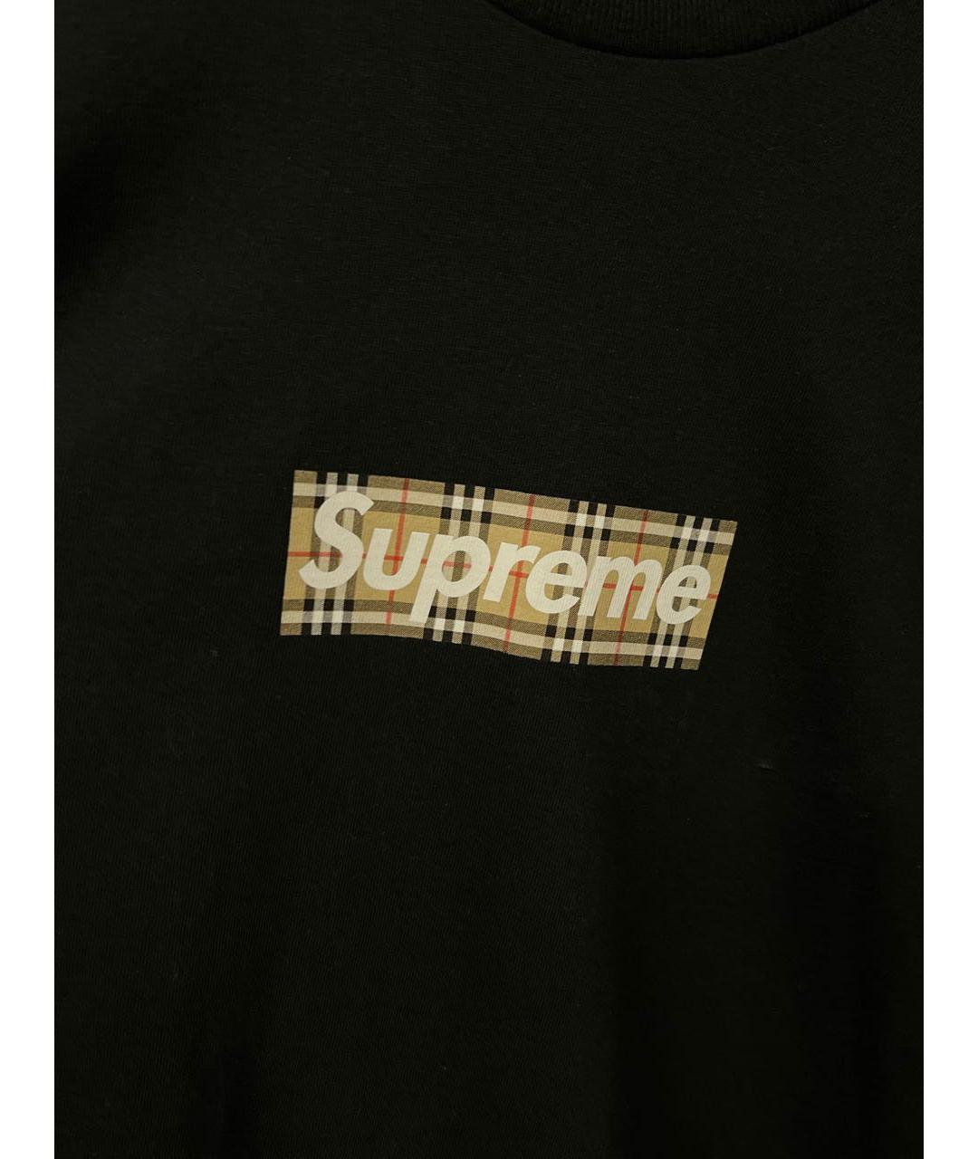 BURBERRY Черная хлопковая футболка, фото 4