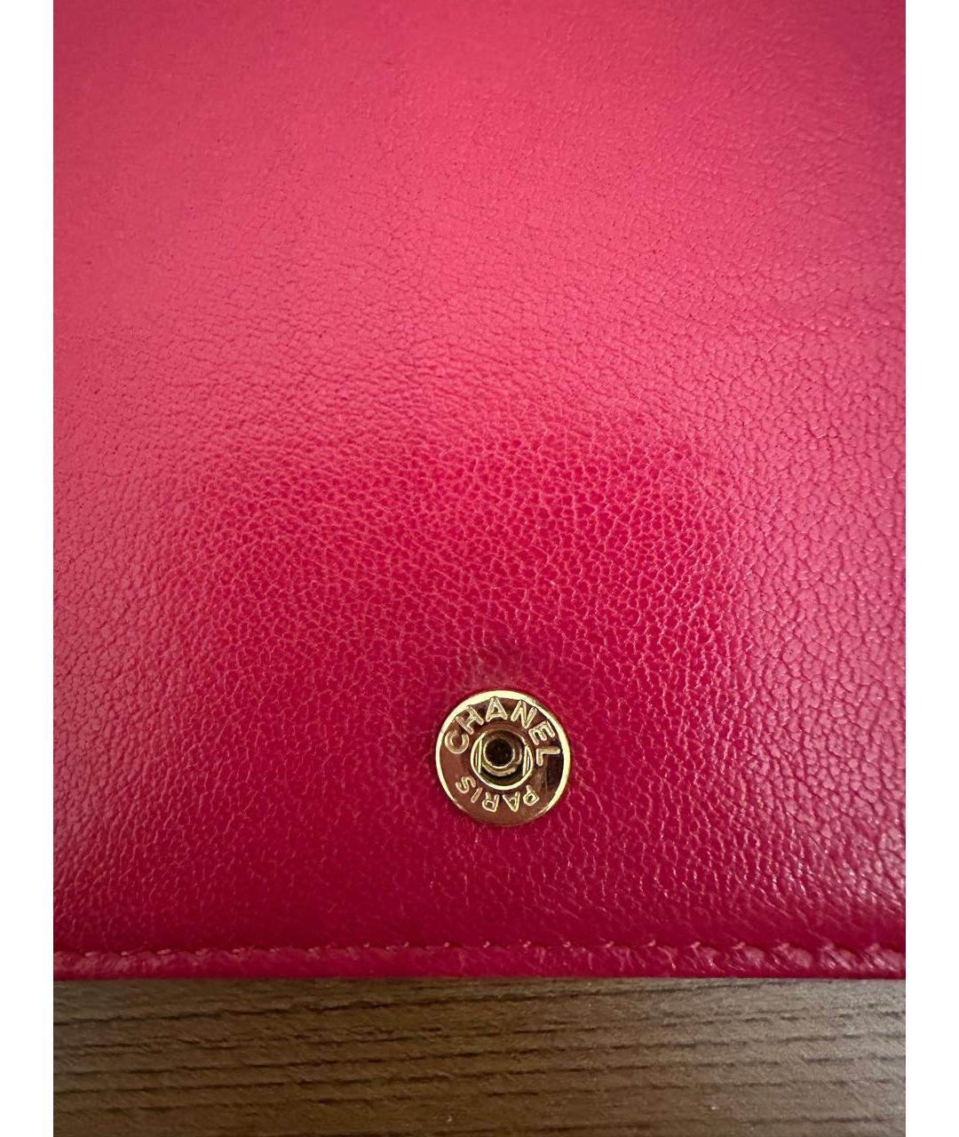 CHANEL Коралловая кожаная сумка через плечо, фото 7
