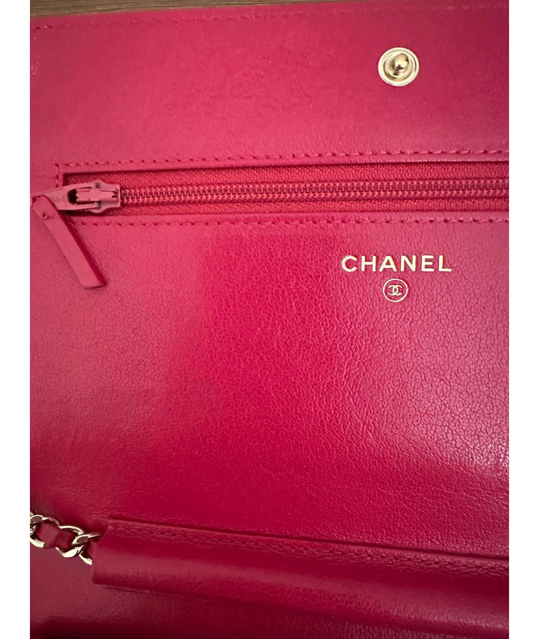 CHANEL Коралловая кожаная сумка через плечо, фото 5