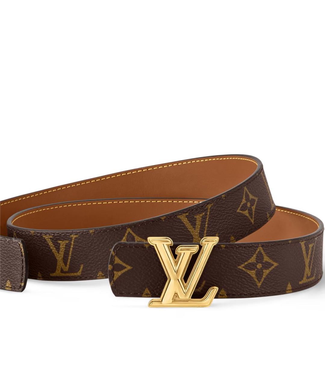 LOUIS VUITTON Коричневый кожаный ремень, фото 2