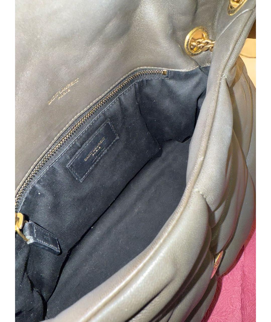 SAINT LAURENT Хаки кожаная сумка через плечо, фото 4