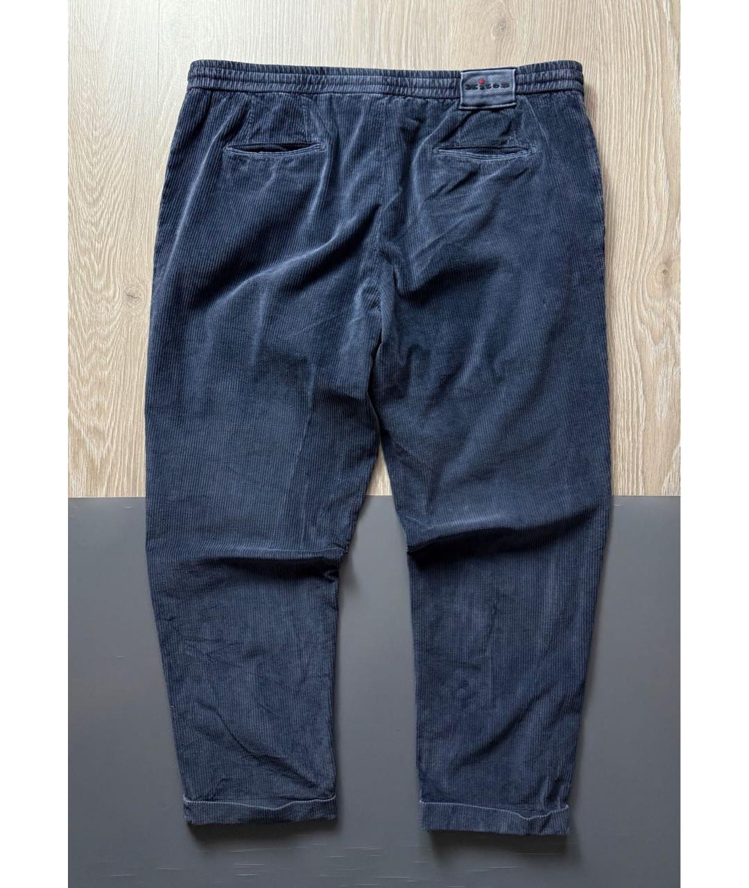 KITON Темно-синие хлопковые повседневные брюки, фото 2