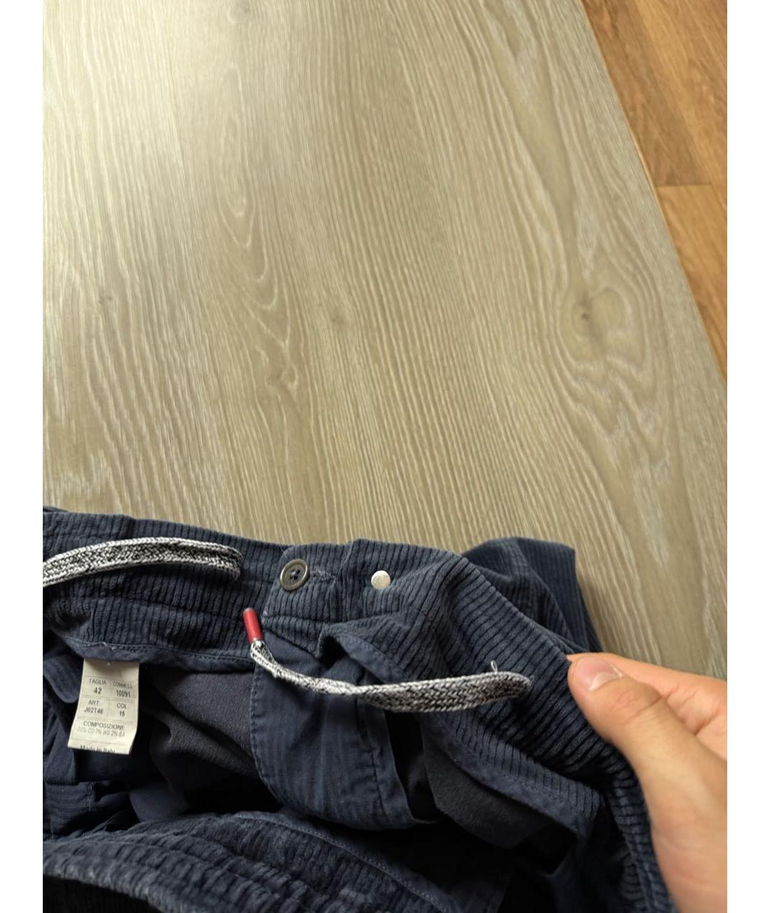 KITON Темно-синие хлопковые повседневные брюки, фото 4