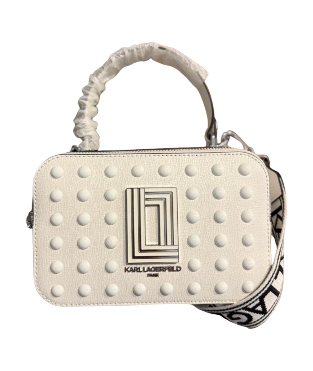 KARL LAGERFELD Белая кожаная сумка через плечо, фото 1