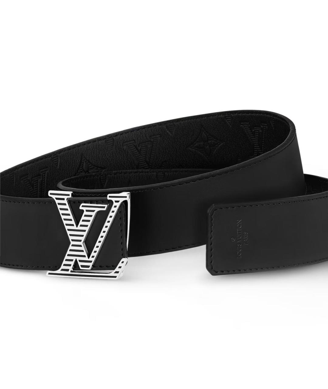LOUIS VUITTON Черный кожаный ремень, фото 2
