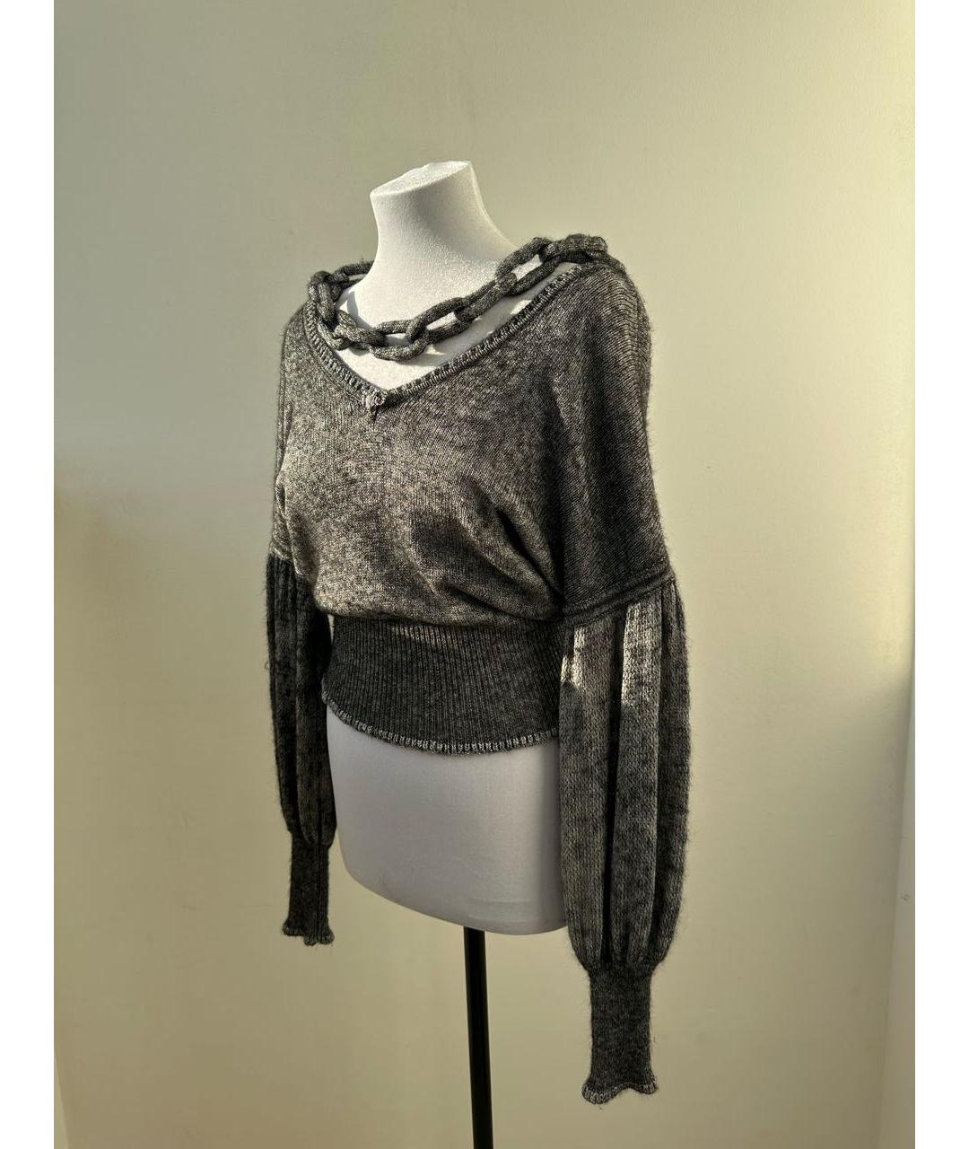 ROBERTO CAVALLI Серый шерстяной джемпер / свитер, фото 5