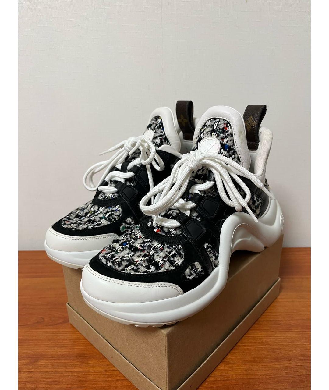 LOUIS VUITTON Белые кожаные кроссовки, фото 3