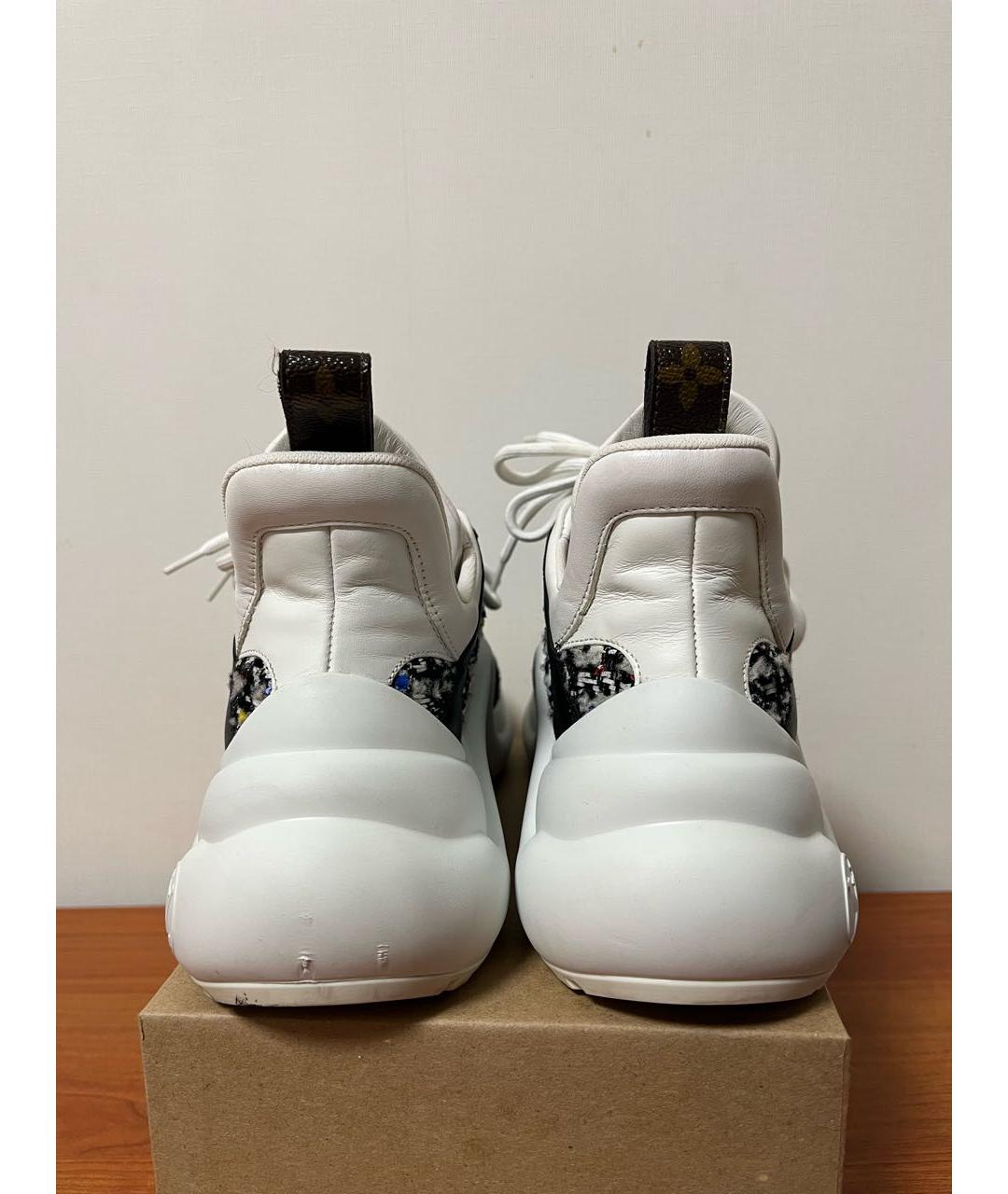 LOUIS VUITTON Белые кожаные кроссовки, фото 5