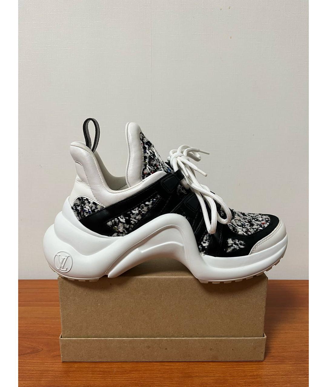 LOUIS VUITTON Белые кожаные кроссовки, фото 9