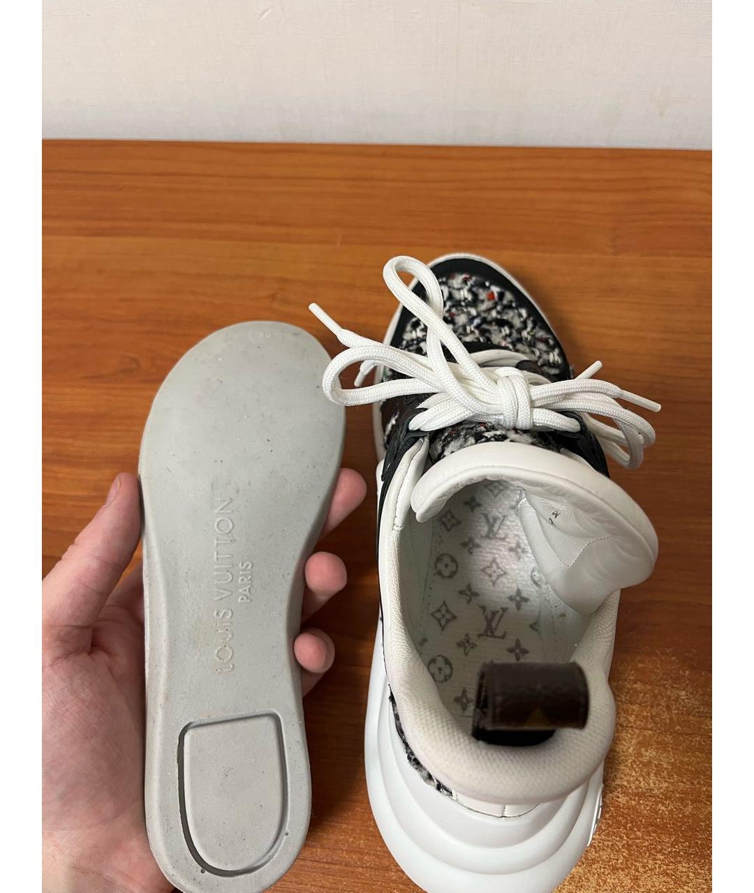 LOUIS VUITTON Белые кожаные кроссовки, фото 8