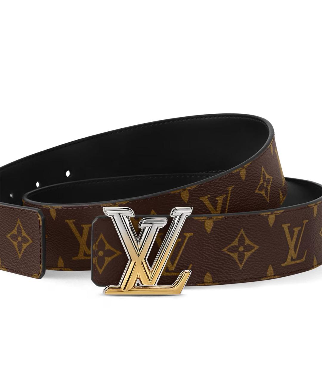 LOUIS VUITTON Коричневый кожаный ремень, фото 2