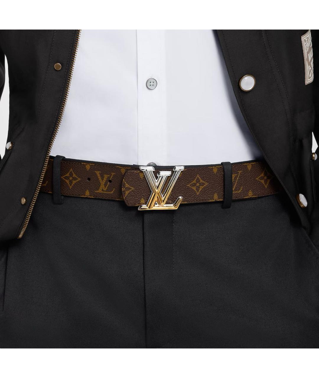 LOUIS VUITTON Коричневый кожаный ремень, фото 4