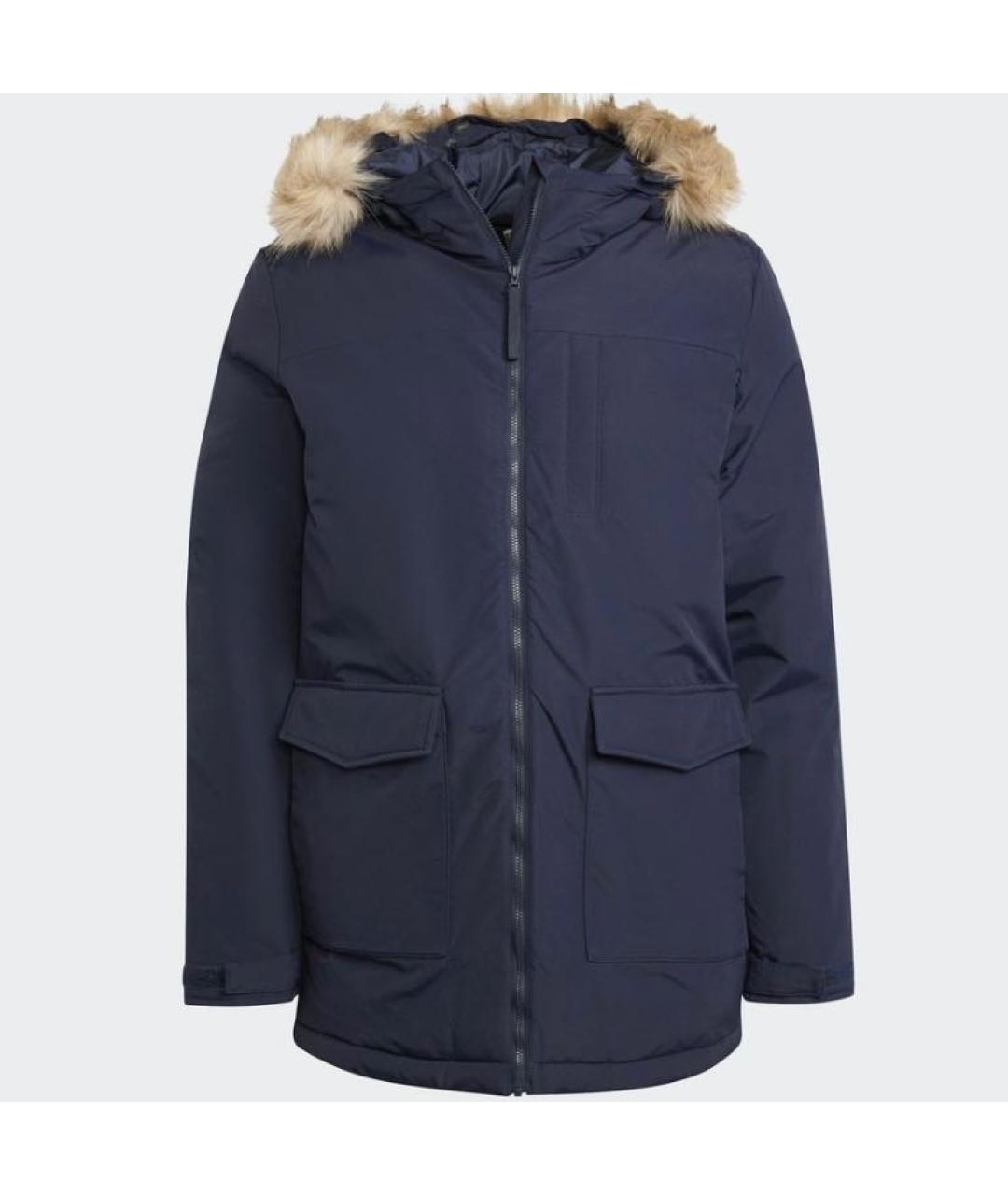 ADIDAS Темно-синяя полиамидовая парка, фото 7