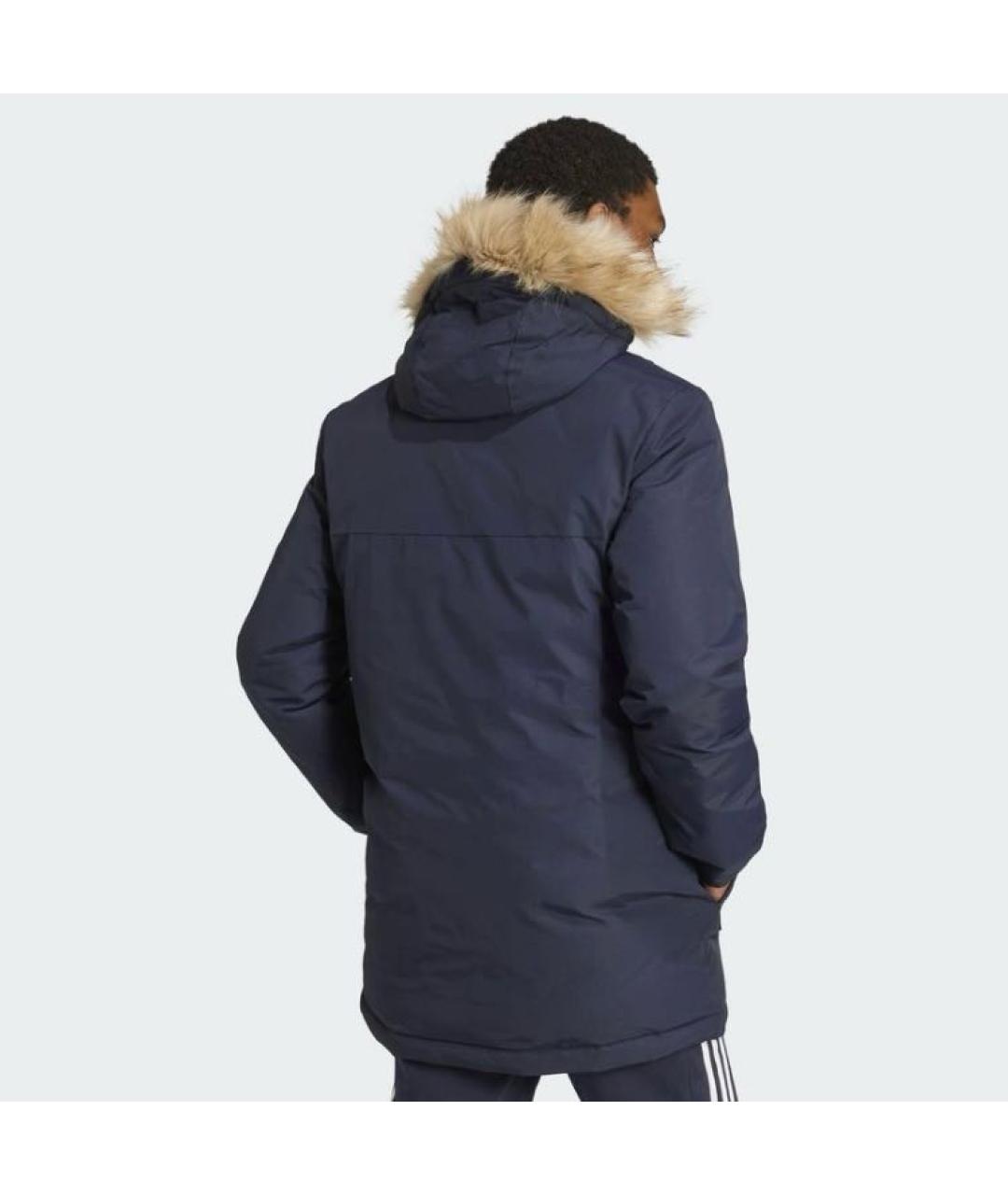 ADIDAS Темно-синяя полиамидовая парка, фото 3