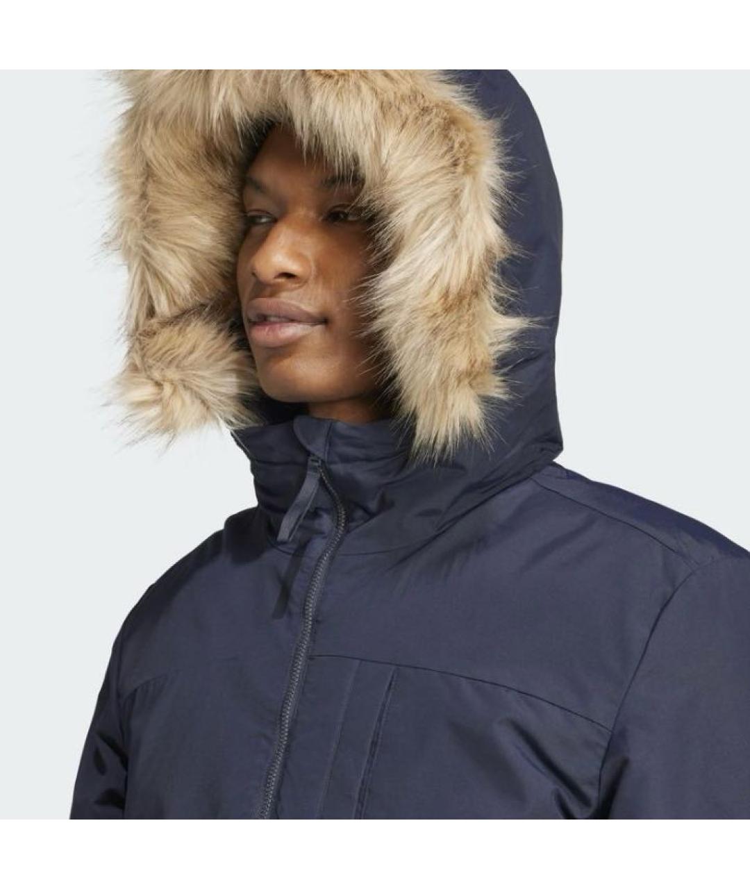 ADIDAS Темно-синяя полиамидовая парка, фото 5