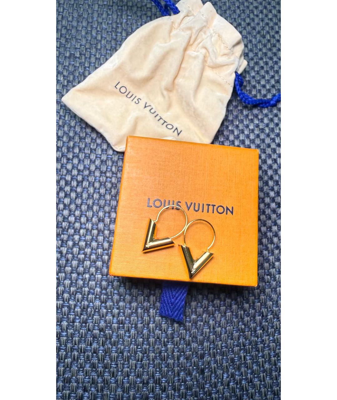 LOUIS VUITTON Золотые металлические серьги, фото 3