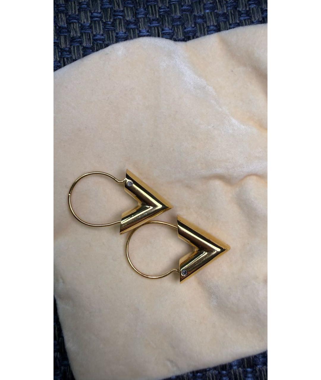 LOUIS VUITTON Золотые металлические серьги, фото 5