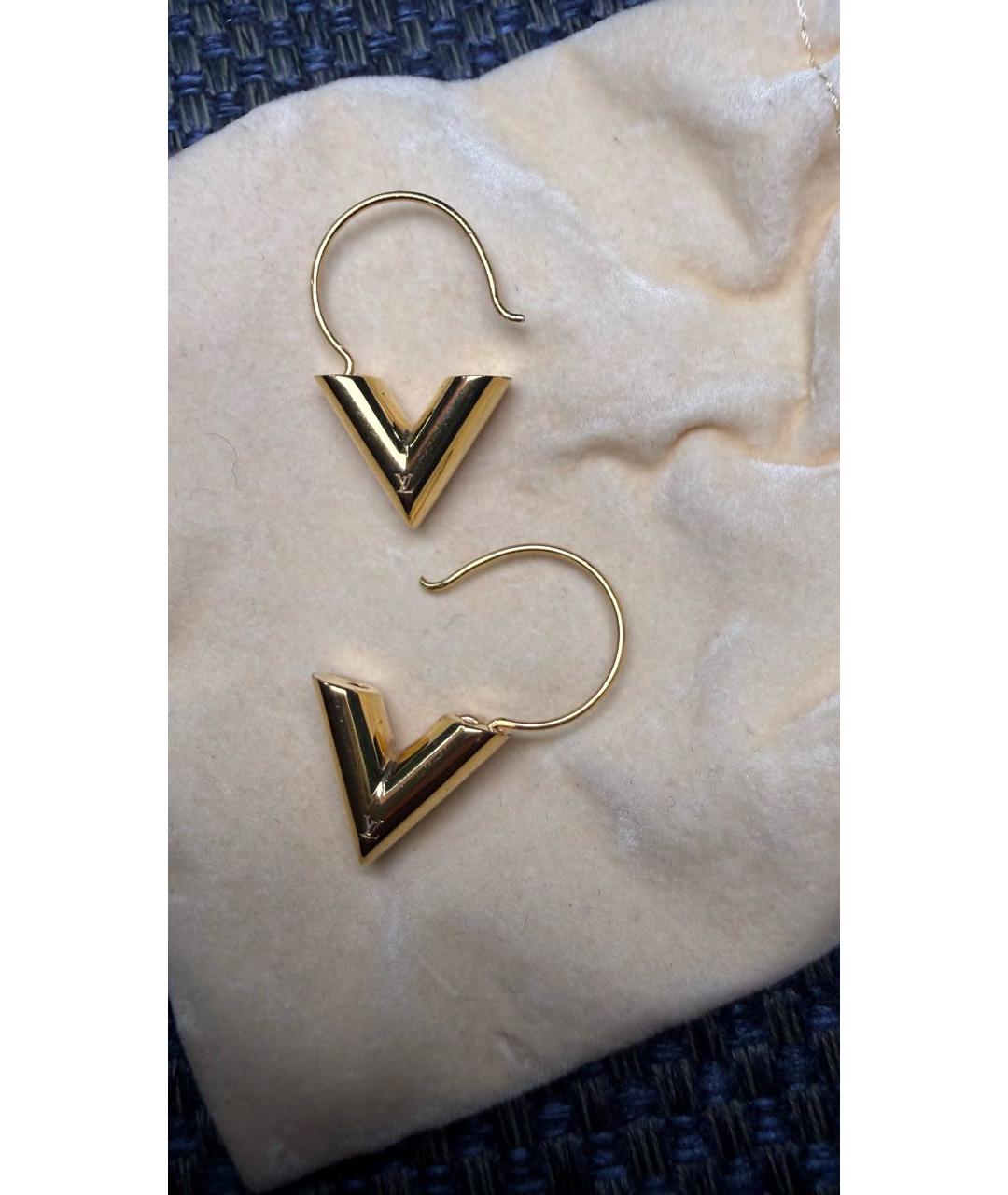 LOUIS VUITTON Золотые металлические серьги, фото 4