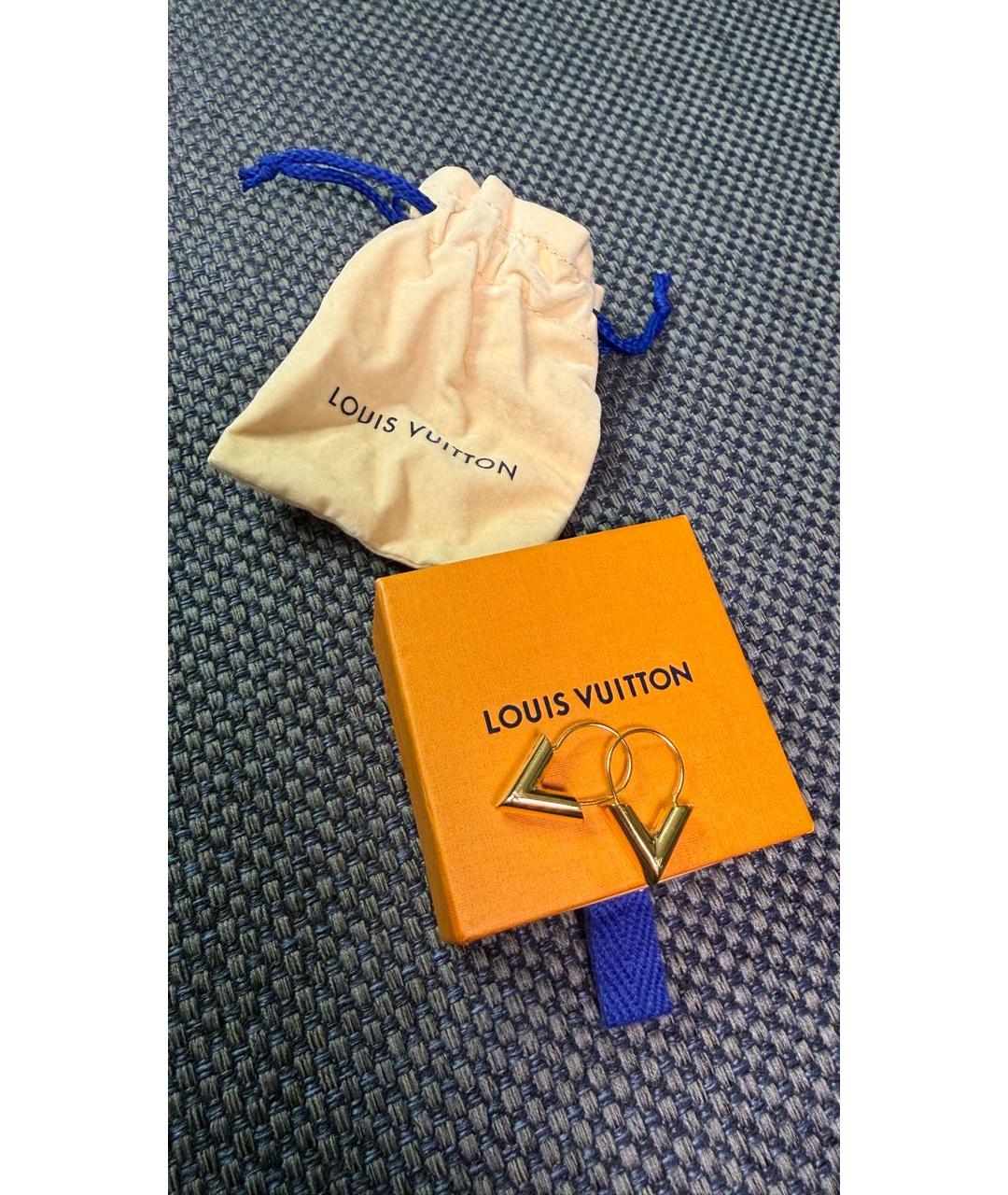 LOUIS VUITTON Золотые металлические серьги, фото 2