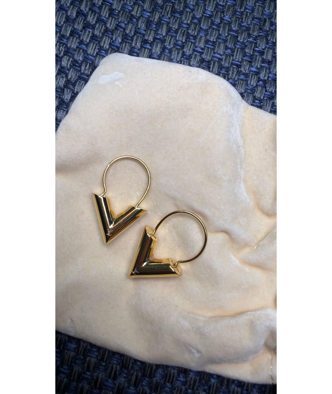 LOUIS VUITTON Золотые металлические серьги, фото 6