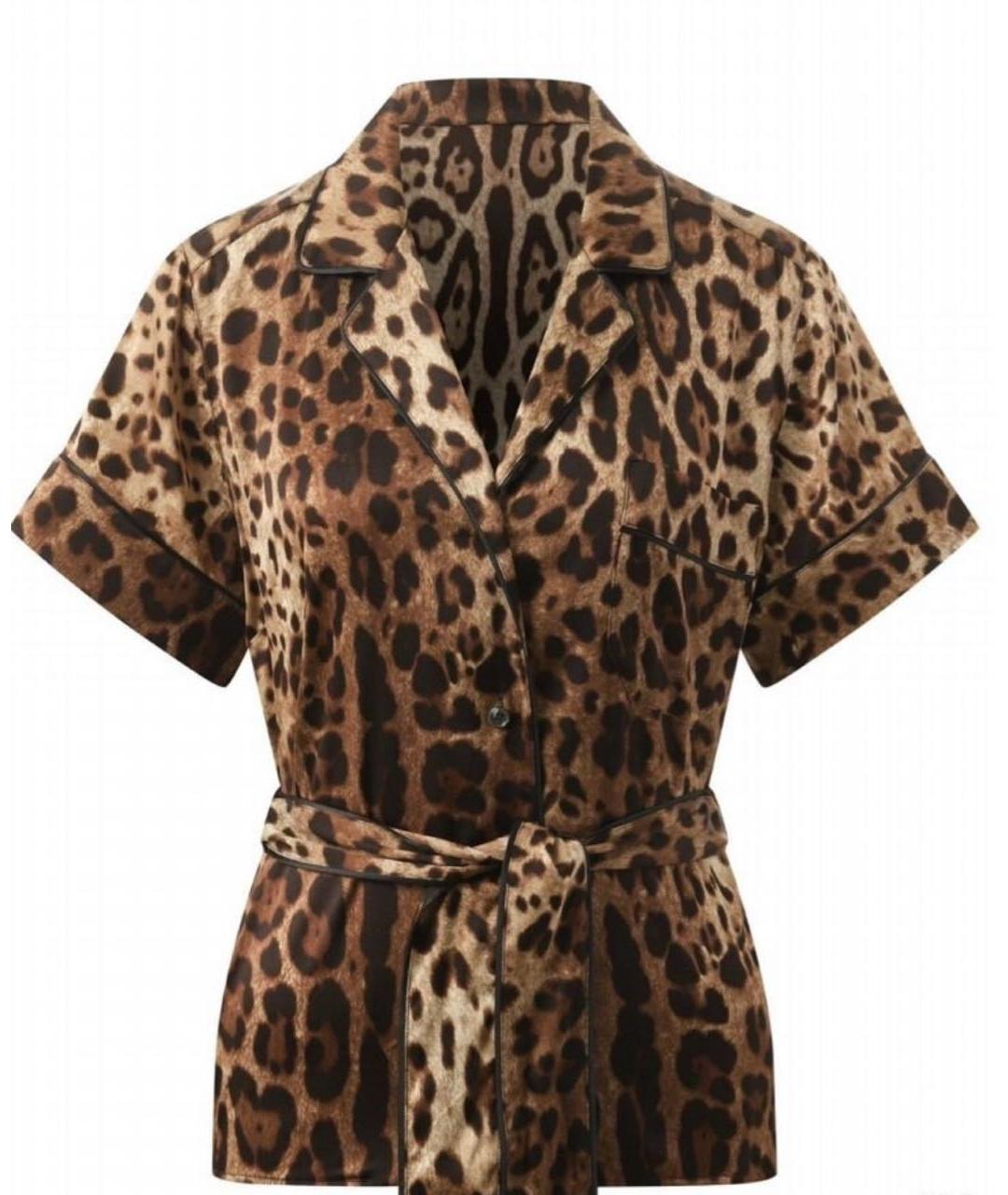 DOLCE&GABBANA Коричневая шелковая блузы, фото 1