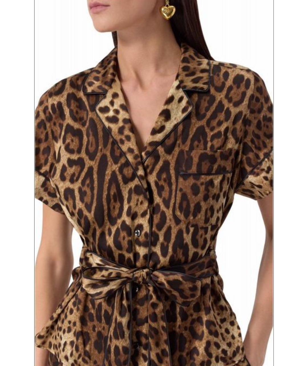 DOLCE&GABBANA Коричневая шелковая блузы, фото 3