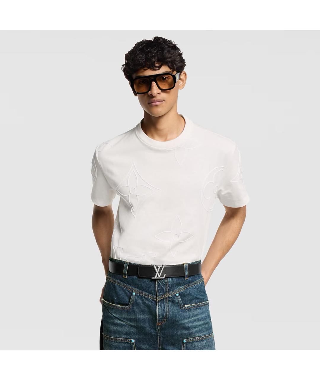 LOUIS VUITTON Серый кожаный ремень, фото 4