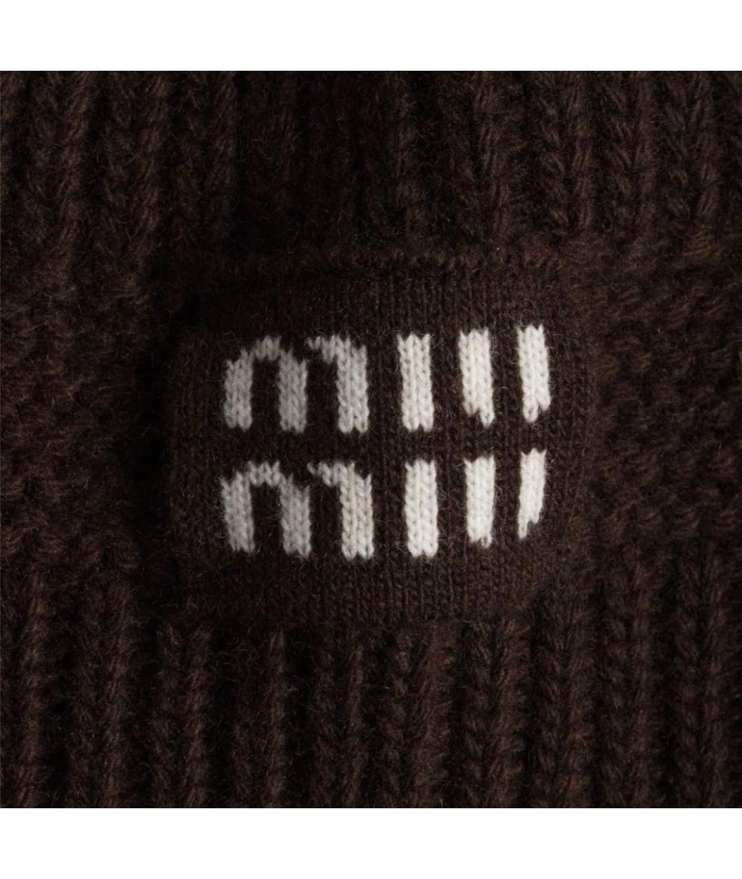 MIU MIU Черная шерстяная шапка, фото 5