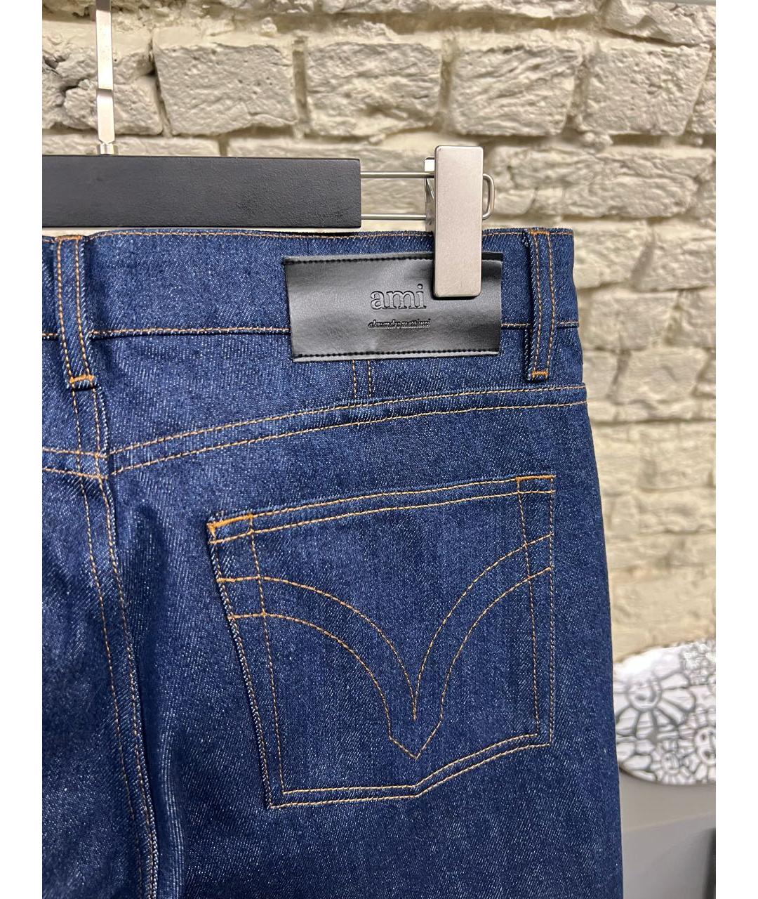 Ami Paris Синие хлопковые джинсы скинни, фото 4