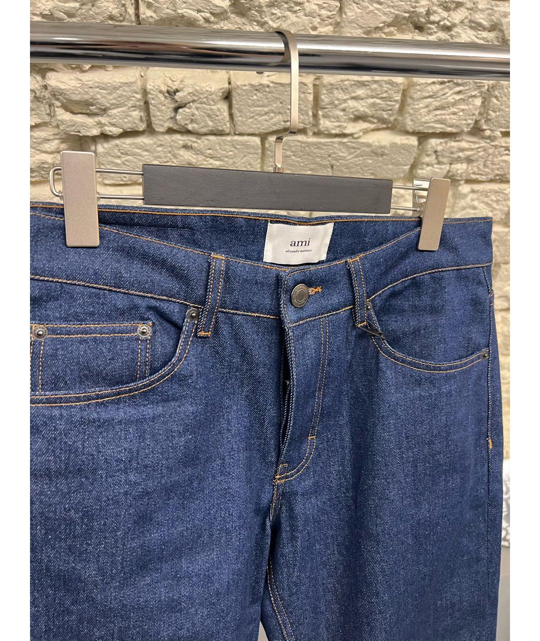 Ami Paris Синие хлопковые джинсы скинни, фото 3