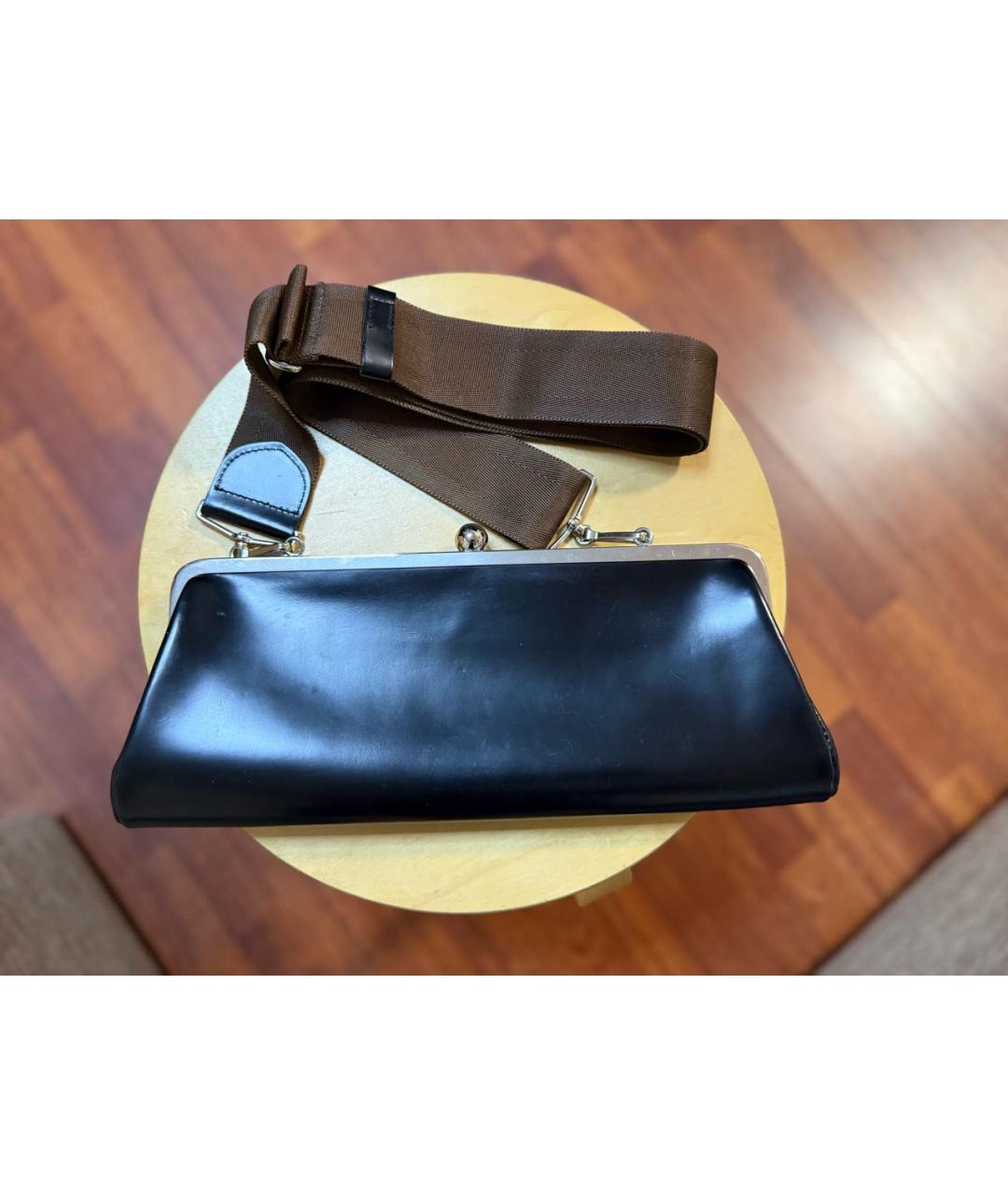 COMME DES GARÇONS Черная кожаная сумка через плечо, фото 3