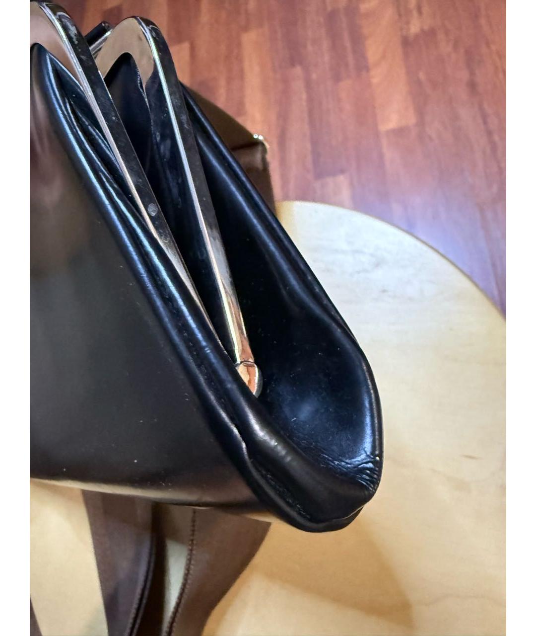 COMME DES GARÇONS Черная кожаная сумка через плечо, фото 2