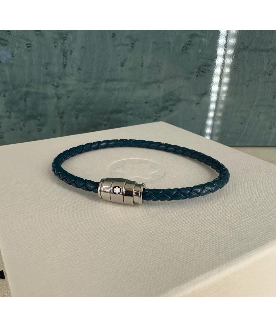MONTBLANC Бирюзовый кожаный браслет, фото 5