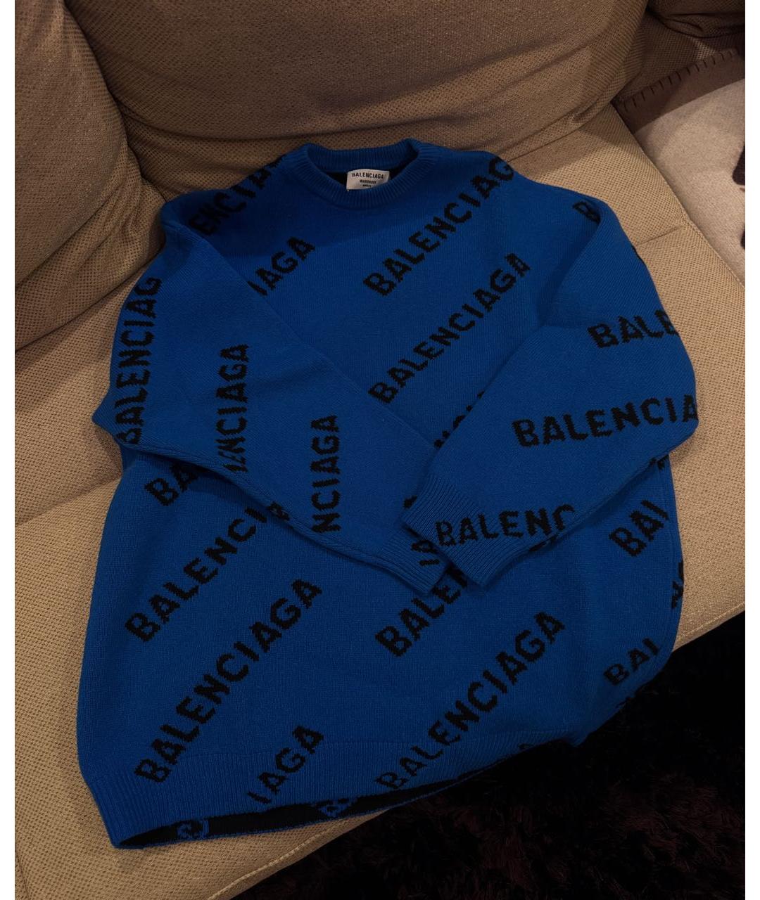 BALENCIAGA Синий шерстяной джемпер / свитер, фото 3