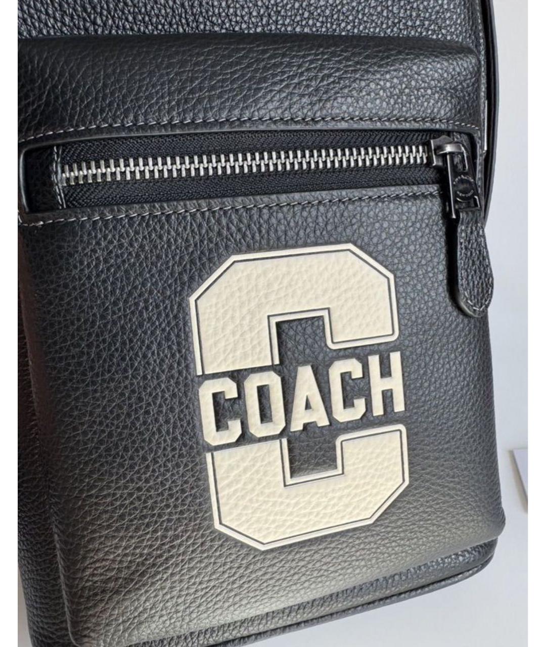 COACH Черный кожаный рюкзак, фото 6