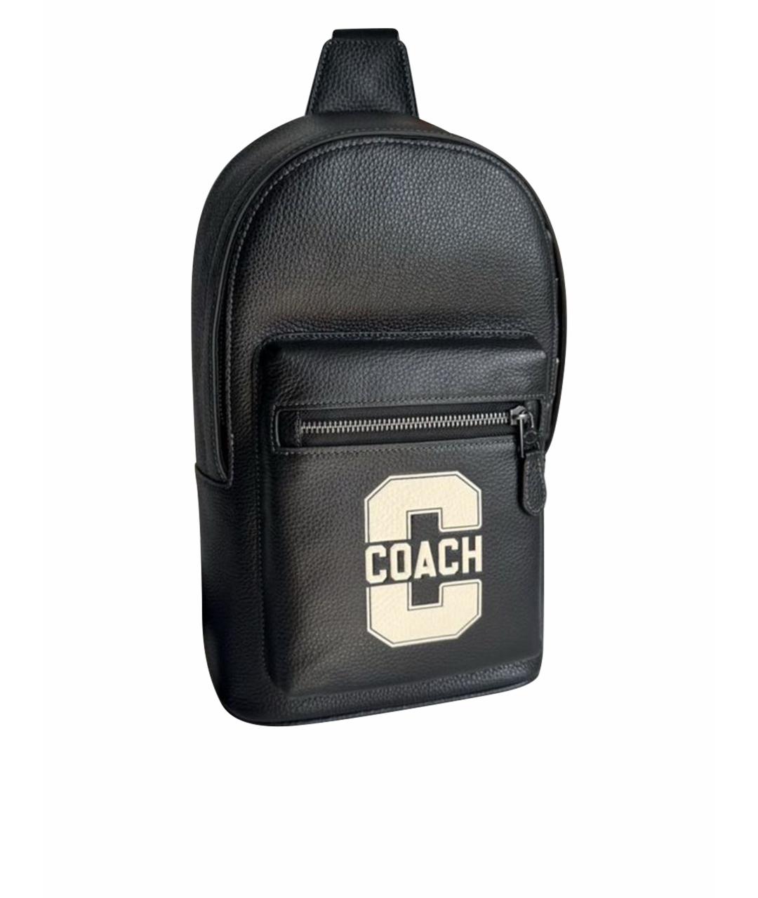 COACH Черный кожаный рюкзак, фото 1