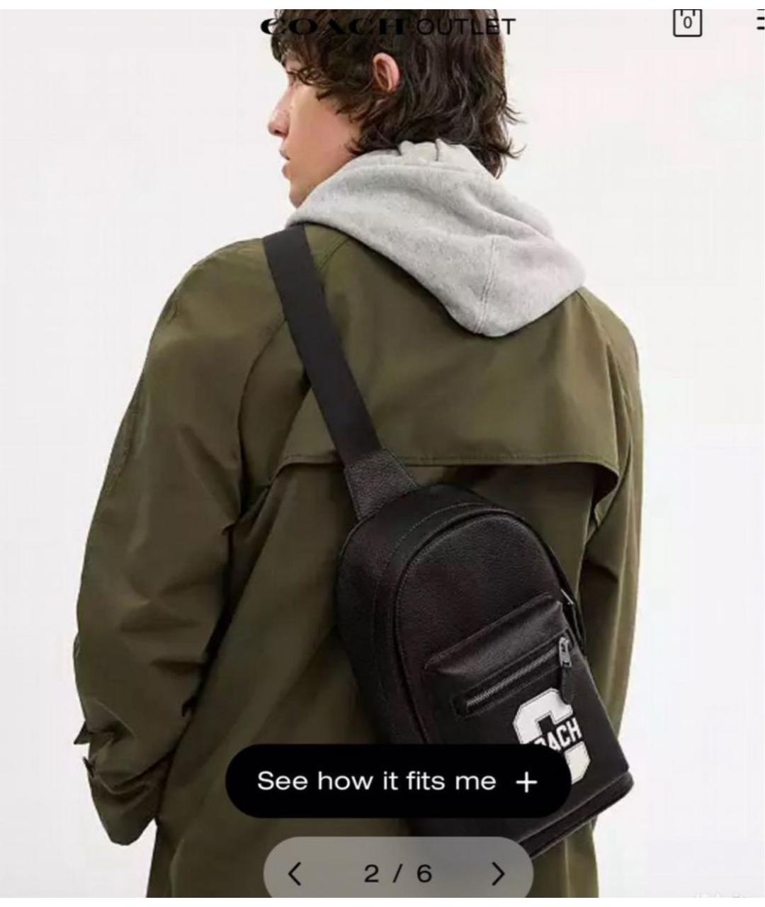 COACH Черный кожаный рюкзак, фото 7