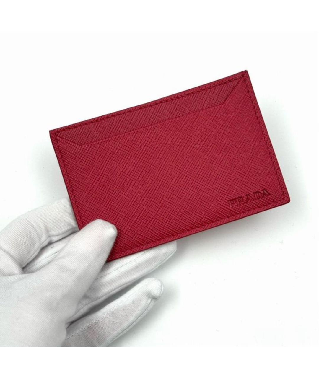 PRADA Красный кожаный кардхолдер, фото 2