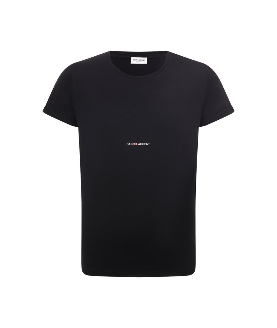 SAINT LAURENT Черная хлопковая футболка, фото 1