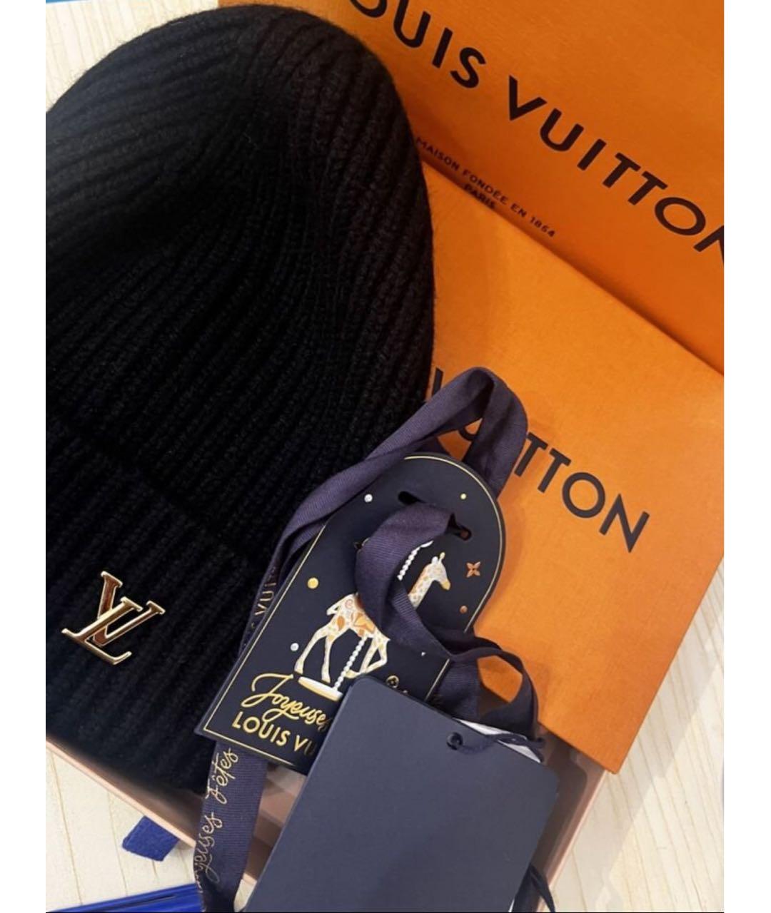 LOUIS VUITTON Черная кашемировая шапка, фото 4