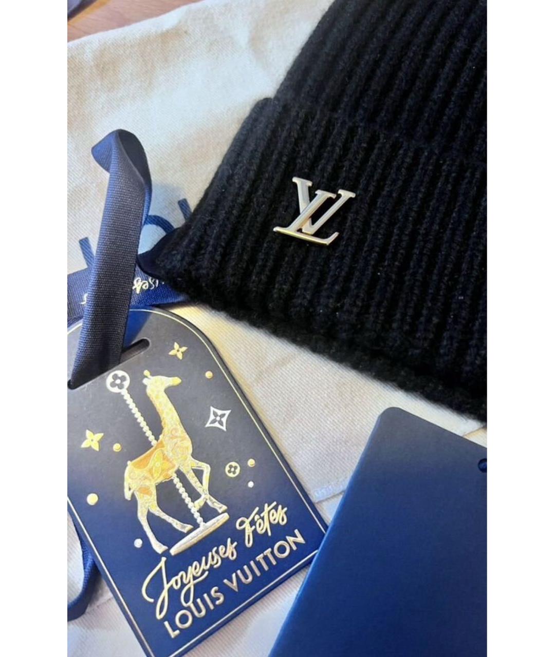 LOUIS VUITTON Черная кашемировая шапка, фото 7